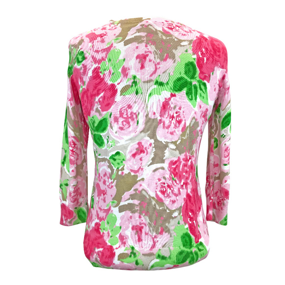 Talbots Floral Rose Garden Button Cardigan P XS - Picture 3 of 5